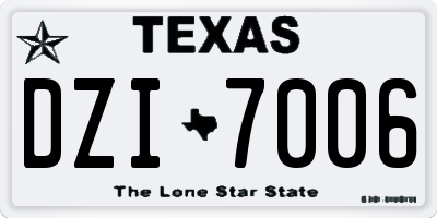 TX license plate DZI7006