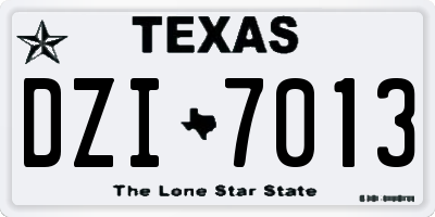 TX license plate DZI7013