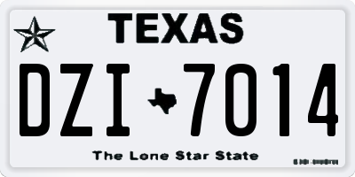 TX license plate DZI7014
