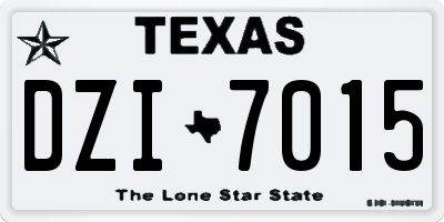 TX license plate DZI7015