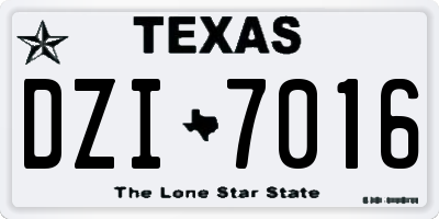TX license plate DZI7016