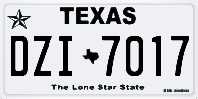 TX license plate DZI7017