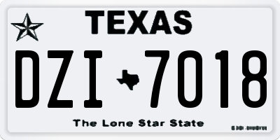 TX license plate DZI7018