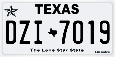 TX license plate DZI7019