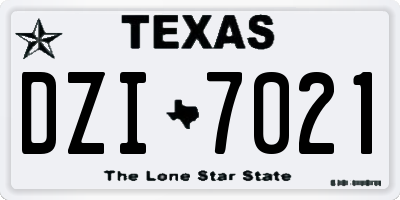 TX license plate DZI7021