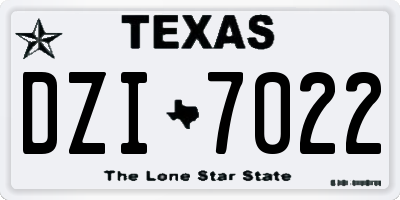 TX license plate DZI7022