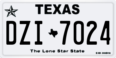 TX license plate DZI7024