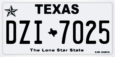 TX license plate DZI7025