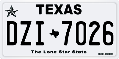 TX license plate DZI7026