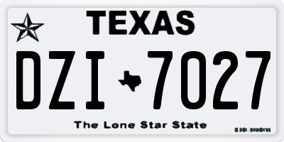 TX license plate DZI7027