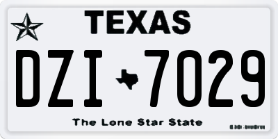 TX license plate DZI7029