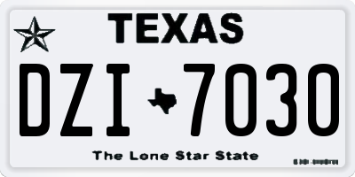 TX license plate DZI7030