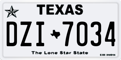TX license plate DZI7034