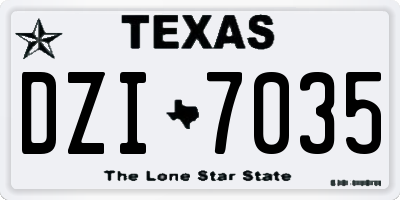 TX license plate DZI7035