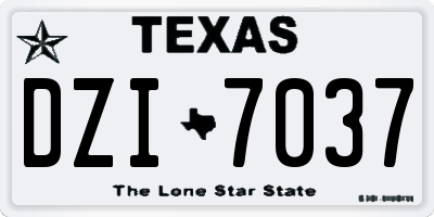 TX license plate DZI7037