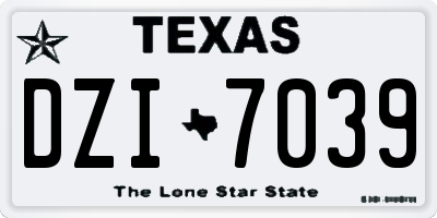 TX license plate DZI7039
