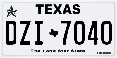 TX license plate DZI7040