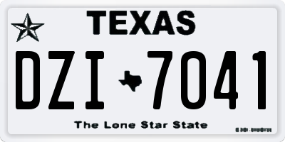 TX license plate DZI7041