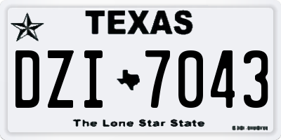 TX license plate DZI7043