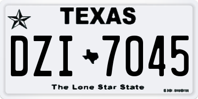 TX license plate DZI7045