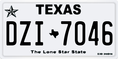 TX license plate DZI7046