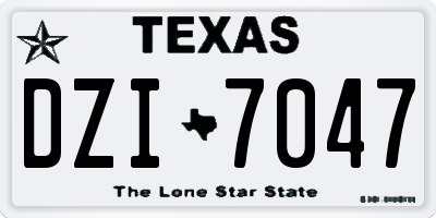 TX license plate DZI7047