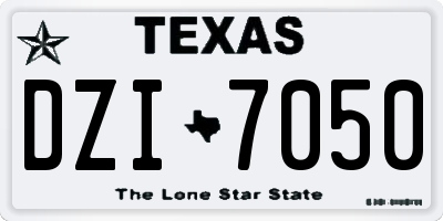 TX license plate DZI7050