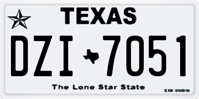TX license plate DZI7051