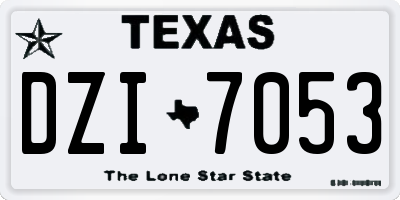 TX license plate DZI7053