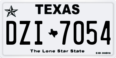 TX license plate DZI7054