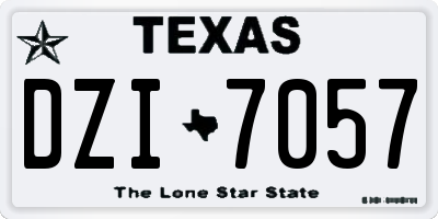 TX license plate DZI7057