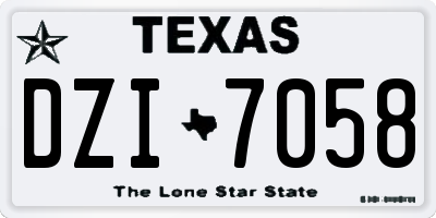 TX license plate DZI7058