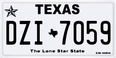 TX license plate DZI7059