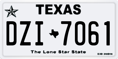 TX license plate DZI7061