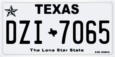 TX license plate DZI7065