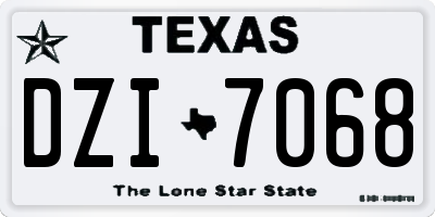 TX license plate DZI7068