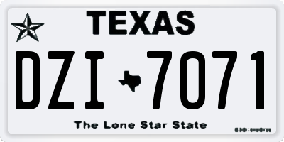 TX license plate DZI7071