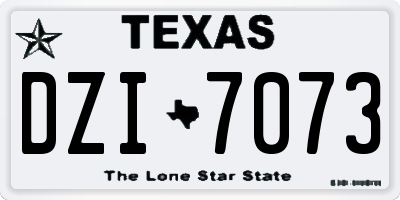 TX license plate DZI7073