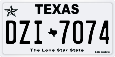 TX license plate DZI7074