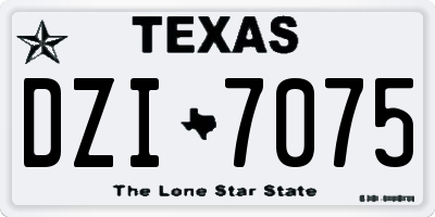 TX license plate DZI7075