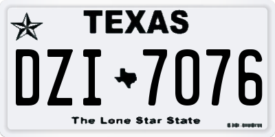 TX license plate DZI7076