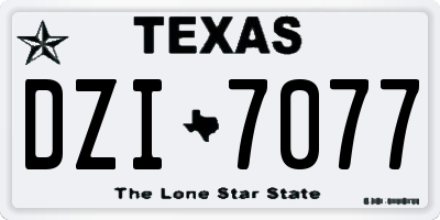 TX license plate DZI7077