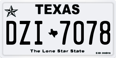TX license plate DZI7078