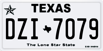 TX license plate DZI7079