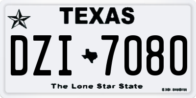 TX license plate DZI7080