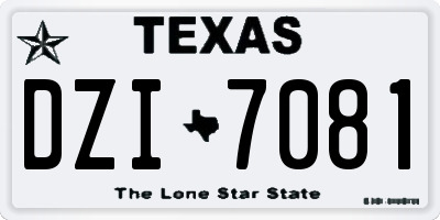 TX license plate DZI7081