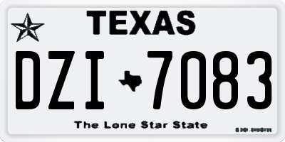 TX license plate DZI7083