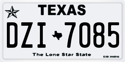 TX license plate DZI7085