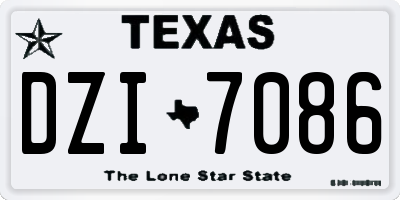 TX license plate DZI7086