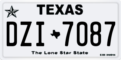 TX license plate DZI7087